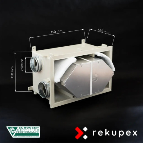 RECUBOX® OPEN RSX-P 03/500 - 700 m3/h (vyjmutelný výměník v opláštění, rekuperační box, rekuperace vzduchu, jednotka)