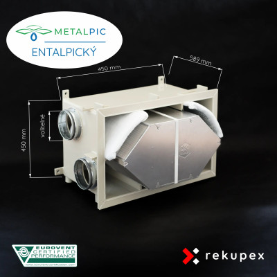 ENTALPICKÝ RECUBOX ® OPEN EX 03/500 - 700 m3/h. (vyberateľný výmenník v opláštení, rekuperačný box, rekuperácia vzduchu)