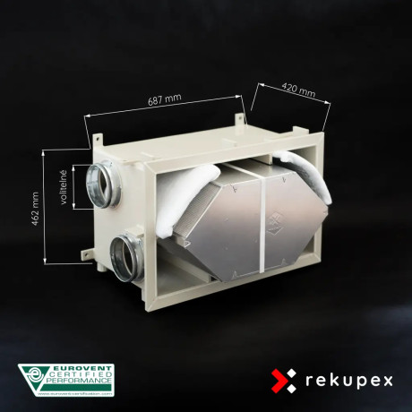 RECUBOX® OPEN RX 05/300 (échangeur récupérateur de chaleur amovible en caisson, caisson de récupération de chaleur, récupération