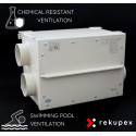 RECUBOX® X-POOL HRV 450 – Kemikaaleja kestävä talteenottoyksikkö uima-altaisiin ja aggressiivisiin ympäristöihin