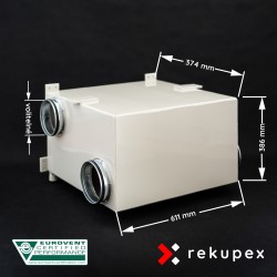 RECUBOX RX 05/300 (rekuperační výměník v opláštění, rekuperační box, rekuperace vzduchu)