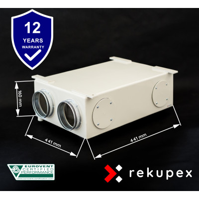 RECUBOX® HRV 03/100 - 140 m3/h (hővisszanyerő hőcserélő házban, visszanyerő doboz, visszanyerő egység)