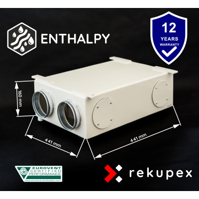 Enthalpic RECUBOX® ERV 03/100 - 140 m3/h (enthalpic heat recovery exchanger in casing, heat recovery box)