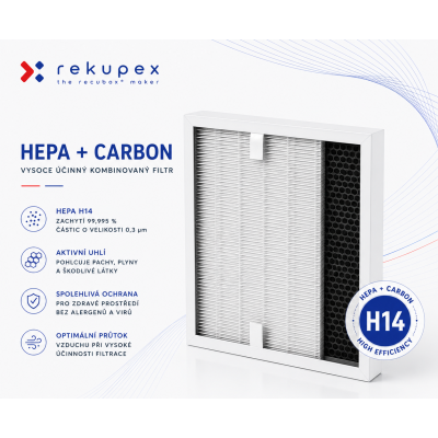 Filtr HEPA H14 z węglem aktywnym do HEPA FILTR BOX L