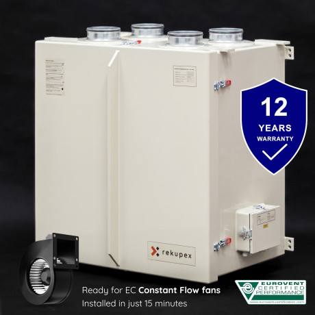 copy of Entalpiás RECUBOX® ERV 360 VENT-READY TOP – EC CONSTANT FLOW ventilátorokhoz előkészítve