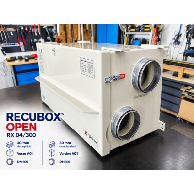 RECUBOX® OPEN RX 03/200 (vyjmutelný rekuperační výměník v opláštění, rekuperační box, rekuperace vzduchu, jádro rekuperace)