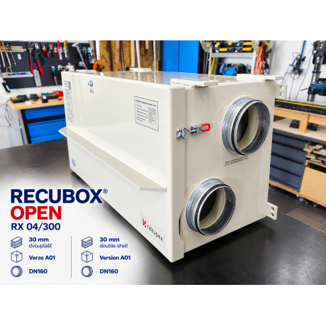 ENTALPICKÝ RECUBOX® OPEN ERV 03/300 - 480 m3/h. (vyberateľný výmenník v opláštení, rekuperačný box, rekuperácia vzduchu)