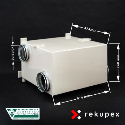 RECUBOX RX 08/400  (rekuperační výměník v opláštění, rekuperační box, rekuperace vzduchu)