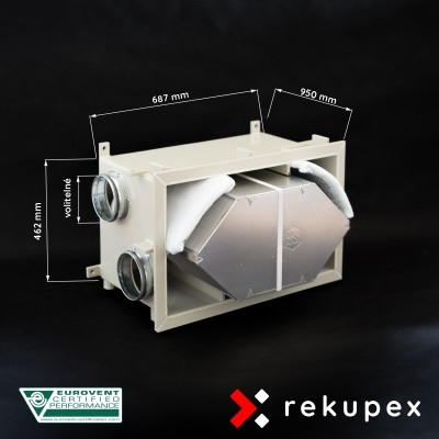 RECUBOX® OPEN RX 05/800 - 1500 m3/h (vynímateľný výmenník v opláštení, rekuperačný box, rekuperácia vzduchu, rekuperačná jednotk