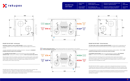 Technický nákres RECUBOX HRV 360 bez BY-PASSU
